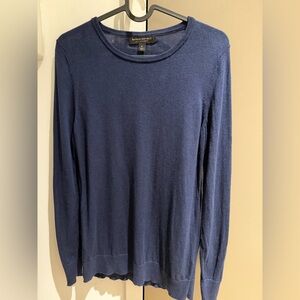 Banana Republic Womens Silk-Cashmere Navy Crewneck Sweater